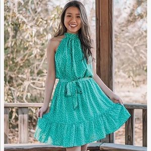 Will be donated 01/01. Adorable pale green ruffle dress